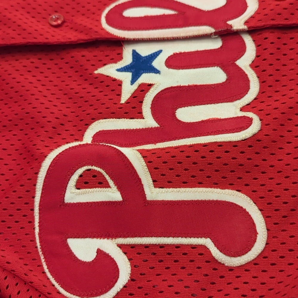 Vintage 90s Majestic Philadelphia Phillies MLB Jersey 125th Anniversary MEDIUM - Picture 4 of 8